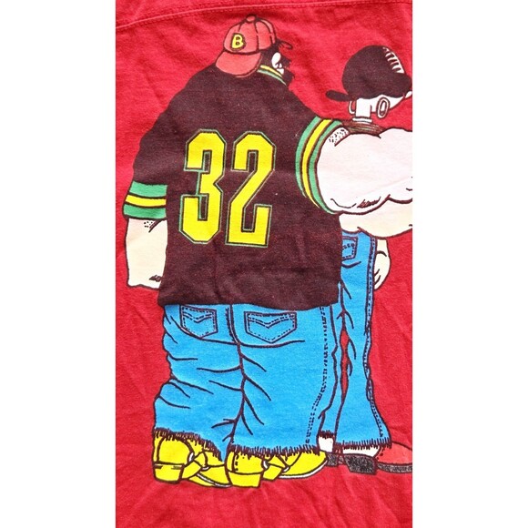 Vtg Popeye Shirt 90s Hip Hop Streetwear Y2K Red Size XL Graphic Tee 1993 King - Picture 15 of 16